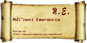 Ménesi Emerencia névjegykártya